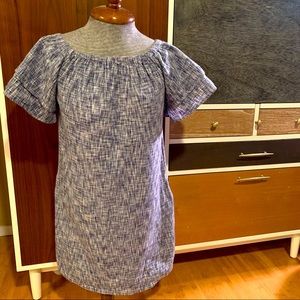 French Curve Blue Linen Dress 💙